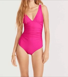J Crew Women’s Ruched V-Neck One Piece Size 0 Summer Beach Tropical Curve - Picture 1 of 4