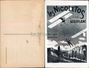 CIRCO FRANCIA LES NICOLETOS ET LEUR AEROPLANE-AVIAZIONE-C92-93 - Picture 1 of 1