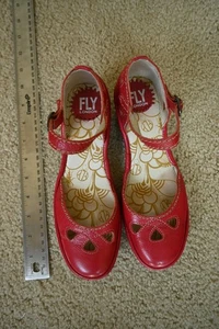 Fly London Leder Yuna Knöchelriemen rot Mädchen Mary Janes EU 35 US 4 - 4,5 - Bild 1 von 7