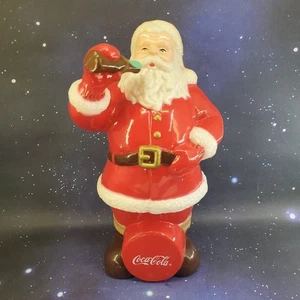 Statuina di Natale Vintage Babbo Natale Coca-Cola Blow Mold 10" Light Topper Plastica Dura - Foto 1 di 9
