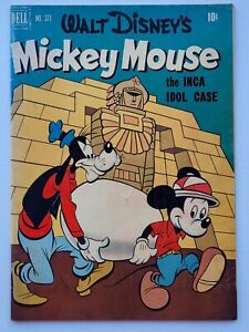 Walt Disney's Mickey Mouse #371 (1952) golden age Inca Idol Case Dell comics FN-