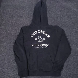 OVO Octobers Very Own Felpa con Cappuccio Uomo XL Nero Pullover Drake Owl Logo Collegiale - Foto 1 di 17