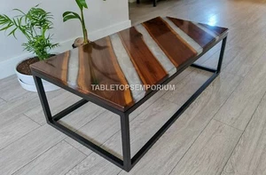 Grey Epoxy Resin Center Table for Dining Room Luxury Furniture,with stand - Picture 1 of 9