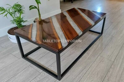 Grey Epoxy Resin Center Table for Dining Room Luxury Furniture,with stand - Image 1 of 4