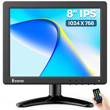 Eyoyo 8'' Monitor 1024x768 LCD Screen Support HDMI/VGA/AV/BNC Built-in Speakers