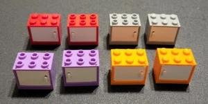 LEGO White Red Orange Light Purple Lavender Light Gray 2x3x2 Cabinets With Doors - Picture 1 of 1