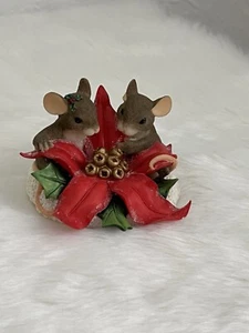 Figura de resina Fitz And Floyd Charming Tails Mouse The Season Of Love Holiday - Imagen 1 de 3