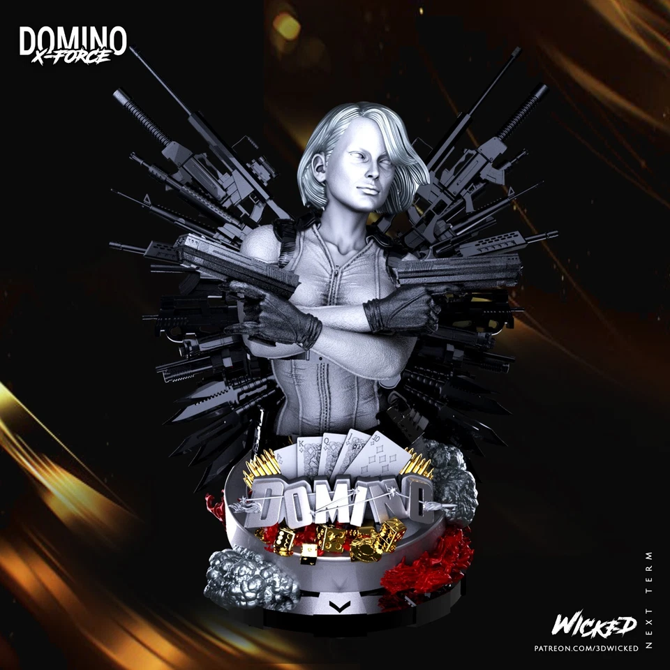 DOMINO Bust Marvel Avengers X-Men Deadpool Resin Model Kit WICKED - Image 1 of 4