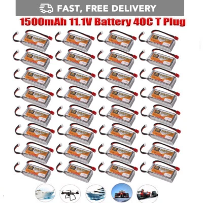 11,1V aufladbare LiPo-Batterie 3S 40C mit T-Stecker für RC-Auto, RC-Flugzeug, RC - Bild 1 von 4