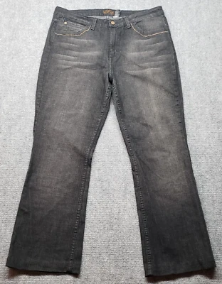 Kikit Jeans Bootcut Womens 14 Gray Denim High Rise Light Wash Stretch - Image 1 of 4