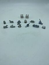 Game Pieces Tokens Set Of 12 + Set Of Dice Hat Thimble Iron Boot Dog + Monopoly