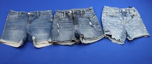 Girls Clothing Bundle Three Mixed Pairs of Size Youth Large Denim Shorts NR - Picture 1 of 4