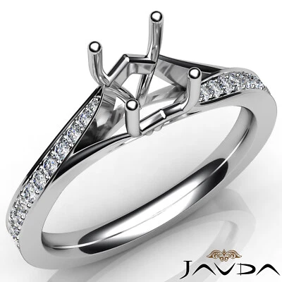 Classic Split Shank Pave Set Round Diamond Semi Mount Engagement Ring 0.35 Ctw - Image 1 of 4