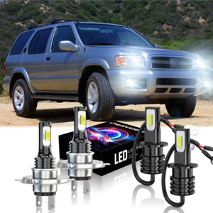 For Nissan Pathfinder 2001-2004 6000K LED Headlight + Fog Lights Bulbs Combo 4pc - Picture 1 of 13