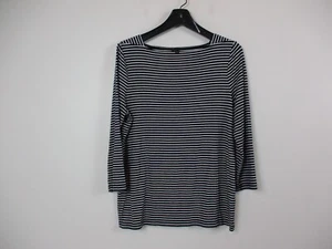 Talbots Shirt Damen Large weiß blau Oberteil gestreift Stretch Freizeit Damen - Bild 1 von 12