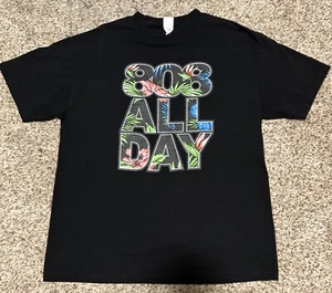 808 All Day Hawaii, Erwachsene Größe XL, schwarzes T-Shirt SAUBER Big Island Maui Honolulu - Bild 1 von 6