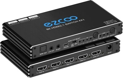 8K HDMI Switch 4K@120Hz 4 in 1 out w/remote EZ-SW41HA21 - Image 1 of 4
