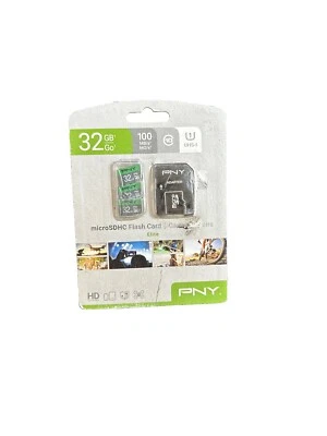 PNY 32GB Elite UHS-I microSDHC Memory Card with Adapter 3 Pack New - Image 1 of 2