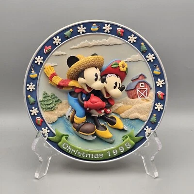 Placa 3D Enesco Navidad 1998 Mickey & Minnie Mouse #363332 Foto 1 de 4