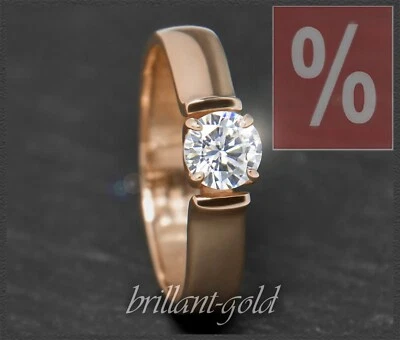 Brillant Ring aus 585 Gold, Rotgold, mit 0,51ct, River D & Si2; + DGI Zertifikat - Bild 1 von 4