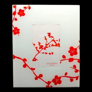 Kirschblüte Blumen Glas Foto Bilderrahmen - 4x6 Rot Weiß Asiatisch Japanisch - Bild 1 von 8