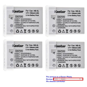Kastar Battery Replacement for Canon NB-5L NB-5LH Canon PowerShot SD870 IS - Picture 1 of 7