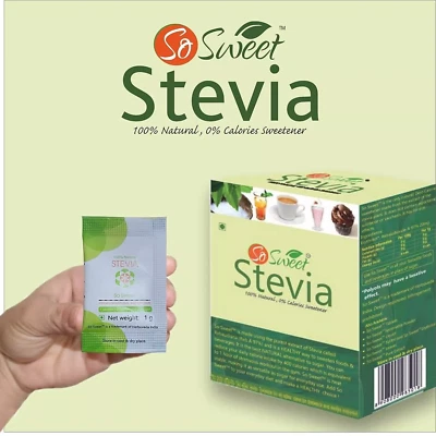 So Sweet Stevia (50 Sachets) Zero Calorie 100% Natural Sweetener - Sugar Free - Image 1 of 4