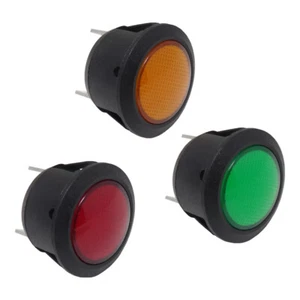 Luces indicadoras de advertencia de 12 V y 24 V rojo ámbar amarillo batería de aceite de coche - Imagen 1 de 2