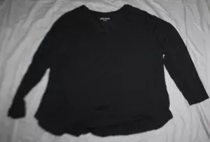 Womens Plus Long Sleeve Top Black Shirt Stretch Size 2X - Picture 1 of 1