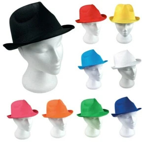 Ladies & Mens Summer FEDORA SUN HAT - PANAMA TRILBY STRAW BEACH UNISEX Gangster - Picture 1 of 11