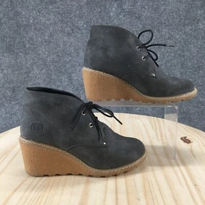 Dirty Laundry Boots Womens 6 Chukka Gray Lace Up Round Toe Wedge Heels Ankle Top - Picture 1 of 18