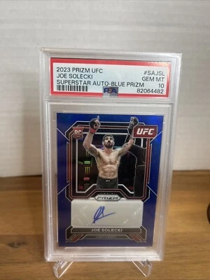 2023 Panini Prizm UFC Joe Solecki Blue /49 Rookie Auto Signature RC PSA 10 - Image 1 of 2