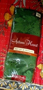 Autumn Forrestl Bird Napkins Set 4 17 x 17 green - Picture 1 of 2
