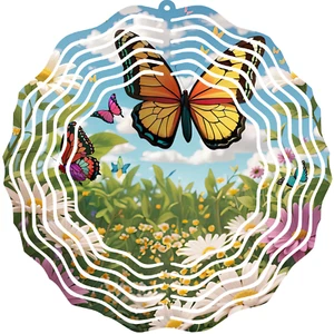 Decorative Wind Spinner Outdoor Garden Hanging Ornament 3D Butterfly Whirligig - Picture 1 of 1
