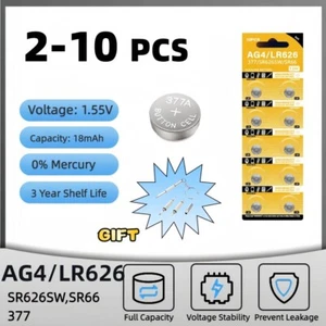 AG4 LR626 Alkaline WatchBattery 377 For Toy Calculator Car Key Clock Button Cell - Picture 1 of 12