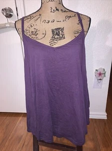 torrid 0 cotton sleeveless womens top purple cotton nwot - Picture 1 of 11