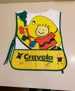 Delantal de plástico vintage Crayola para niñas niños artes y oficios pintura cubierta de humo - Imagen 1 de 5