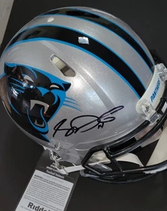 Sam Darnold Autographed Full Sized Panthers Replica Helmet Gray - Picture 1 of 8