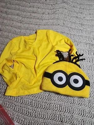 Despicable Me Minion Costume Baby 6-12 Mo Yellow Homemade Top & Matching Hat - Image 1 of 4