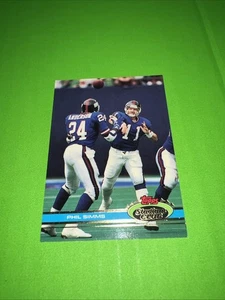 Tarjeta de fútbol americano 1991 Topps Stadium Club Phil Simms New York Giants #140 - Imagen 1 de 3