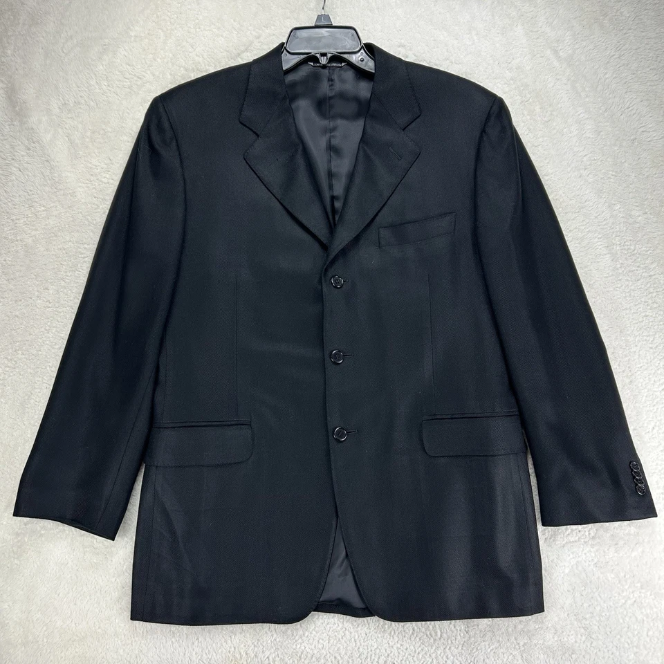 Blazer Canali Para Hombres 50R US 40R Negro Rayón Espiga Abrigo Deportivo Italia “Leer” Foto 1 de 4