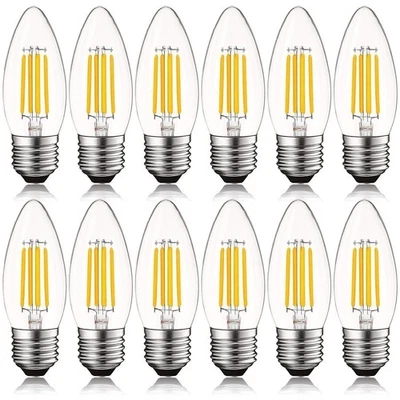 Luxrite E26 LED Candle Bulbs 60W Equivalent 2700K 550lm Dimmable 12-Pack - Image 1 of 4