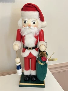 JC Penney Home Collection 14” Nutcracker Nick Santa Claus Wood Christmas Figure - Picture 1 of 17