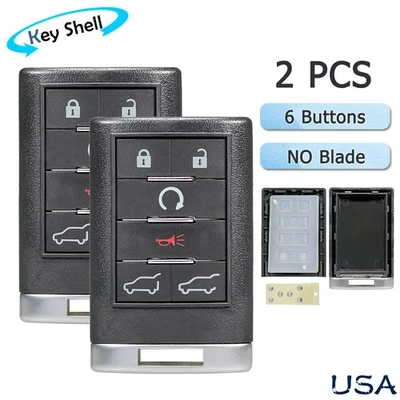Repuesto de carcasa remota con 2 llaveros para Cadillac Escalade ESV EXT 2007-2014 Foto 1 de 4