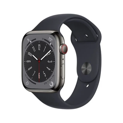 Apple Watch Series 8 45mm - GPS+Cell - Graphite Stainless Steel - Midnight Band - Image 1 of 4