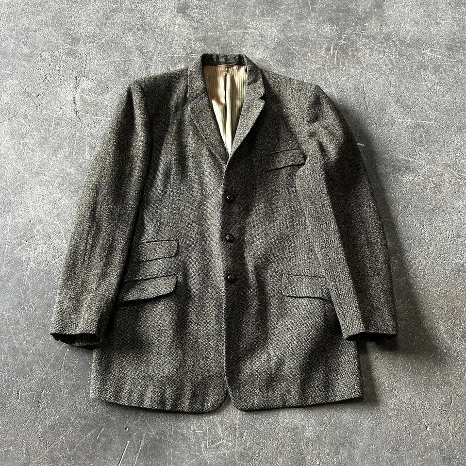 Vintage 60s Harris Tweed Blazer Jacket Mens 48 Green Brown Wool Alexandre - Image 1 of 4