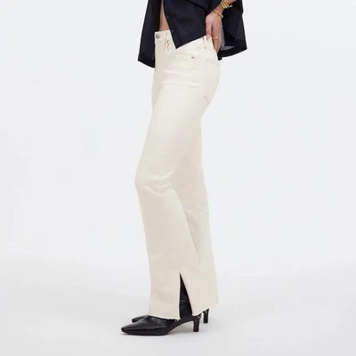 全新带标签 Madewell Kick Out 全长侧开衩喇叭牛仔裤复古帆布 28 码 — 第 1/4 张图片