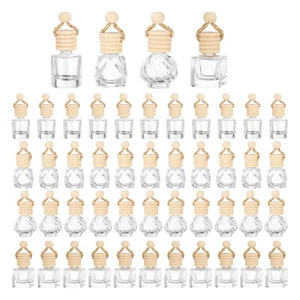 100pcs Hanging Car Air Freshener Perfume Bottle, 8ml/9ml(Clear, Multishaped) - Picture 1 of 7