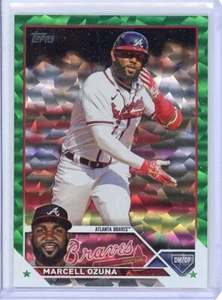 2023 Topps Series 1 Marcell Ozuna Green Foil #d/499!! Atlanta Braves!! - Picture 1 of 2
