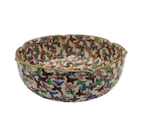 Tazón de porcelana de mariposas satsuma japonés Cresta Dozan, Meiji tardío 37⁄8"" de diámetro - Imagen 1 de 10